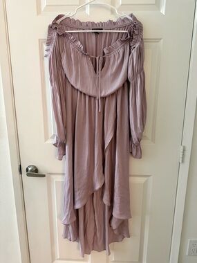 Forever 21 Dusty Mauve Off-Shoulder High-Low Dress